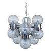 12 globe chandelier in Chrome & Glass after Lightolier
