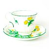 Crown Staffordshire Cornwall Pattern Tea Cup And Saucer