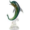 Murano Art Glass Dolphin on Wave Sculpture