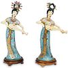 Pair of Chinese Cloisonne Figurines