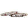 (2 Pc) David Yurman Style Sterling and Gemstone Bracelets
