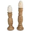 (2 Pc) Large Porcelain Candle Holders