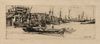 James Abbott McNeill Whistler(American, 1834-1903)Thames Warehouses, 1859