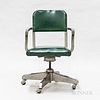 Modern Steel and Green Faux Leather Desk Chair