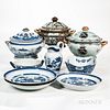 Nine Chinese Export-style Tureens, Bowl, and Platters