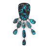 Large Navajo Silver and Turquoise Pin/Brooch
overall length 6 x width 1 3/4 inches, weight 66.5 dwt.