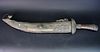 Asian Silver & Jade Jeweled Scabbard Sword, Signed