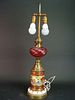19th Century Bohemian & Baccarat Burgundy Glass Lamp