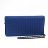 Bottega Veneta Intrecciato 445153 Women's Leather Chain/Shoulder Wallet Blue BF336423