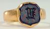 A VICTORIAN 18CT GOLD SIGNET RING WITH BLOODSTONE INTAGLIO, 2.8G