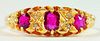 A RUBY AND DIAMOND RING IN 18CT GOLD, BIRMINGHAM 1907, 2.8G