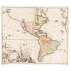 Allard, Caroli. Recentisima Novi Orbis Sive Americae... Amsterdam, ca. 1700. Mapa grabado coloreado, 50 x 59 cm.