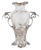A BRITISH SILVER AND GLASS VASE, WILLIAM CHINNERY, LONDON, CIRCA EARLY 19TH CENTURY 