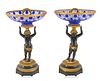 A PAIR OF PROBABLY FRENCH CUT GLASS AND BRONZE GILT COMPOTES, LATE 19TH-EARLY 20TH CENTURY