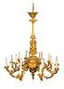 A LOUIS XIV-STYLE ORMOLU EIGHTEEN-LIGHT CHANDELIER, MOST LIKELY FRENCH, EARLY 19TH CENTURY 
