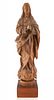 A CARVED WOODEN FIGURE OF THE IMMACULATE VIRGIN, MOST LIKELY GRANADA, SPANISH 17TH CENTURY