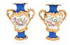 A PAIR OF ROCOCO STYLE PORCELAIN VASES, LATE 19TH-EARLY 20TH CENTURY 