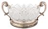 A LARGE FABERGE CUT CRYSTAL AND SILVER BOWL, WORKMASTER KARL FABERGE, MOSCOW, 1899-1908 