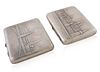 A PAIR OF SOVIET SILVER CIGARETTE CASES, MOSCOW, AFTER 1927