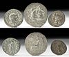 Lot of 3 Ancient Roman & Greek Silver Coins