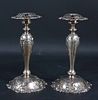 Pair of Sterling Reticulated Candlesticks