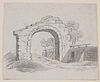Pen, Ink, & Wash on Paper, "A Ruined Archway"