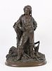 Paul Emil Machault, Bronze Sculpture, Peasant