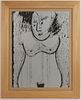 Drawing, Female Nude, Michel Faublee