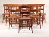 Ten Federal Mahogany Caned Seat Dining Chairs