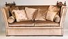 Contemporary Beige Velvet-Upholstered Knole Sofa