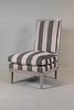 Grey & White Striped Upholstered Side Chair