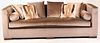 Modern Brown Velvet Upholstered Box Sofa