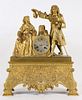 Neoclassical Gilt Bronze Figural Mantel Clock