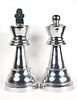 Pair of Polished Aluminum Oversized Chess Pieces