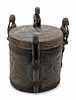 A Borneo Ceremonial Wood and Woven Wicker Lidded Pot