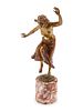 An Austrian Gilt Bronze Figure of a Dancer on a Marble Base