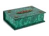 An Empire Style Gilt Metal Mounted Malachite Book-Form Table Casket 