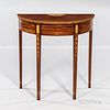 Federal Mahogany Inlaid Demilune Console Table