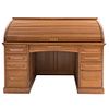 Secreter. Estados Unidos. Siglo XX. Marca Cutler desk co. Elaborado en madera. Con cubierta abatible, 9 cajones inferiores.
