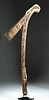 20th C. PNG Milne Bay Wood Axe Handle Ornate Details