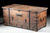 19th C. American Wood Storage Chest w/ Iron Fittings