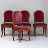 Set of Four Louis XV/XVI Style Beechwood Chaises Ã  la Reine, in the Manner of Georges Jacob