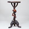 Venetian Carved Wood 'Grotto' Pedestal, of Recent Manufacture
