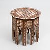 Moroccan Inlaid Mother of Pearl, Bone and Hardwood Octagonal Table