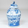 Chinese Export Blue and White Porcelain Jar and Cover