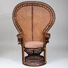 Bamboo, Wicker and Caned Fan Chair
