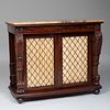 Late Regency Carved Mahogany and Grillwork Side Cabinet