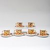 Set of Royal Crown Derby Porcelain 'Imari' Patterns Coffee Cans and Saucers