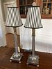 Pair MCM Neo-Egyptian Style Chrome Lamps
