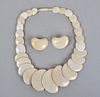 Ivory  Modernist Necklace & Matching Earrings